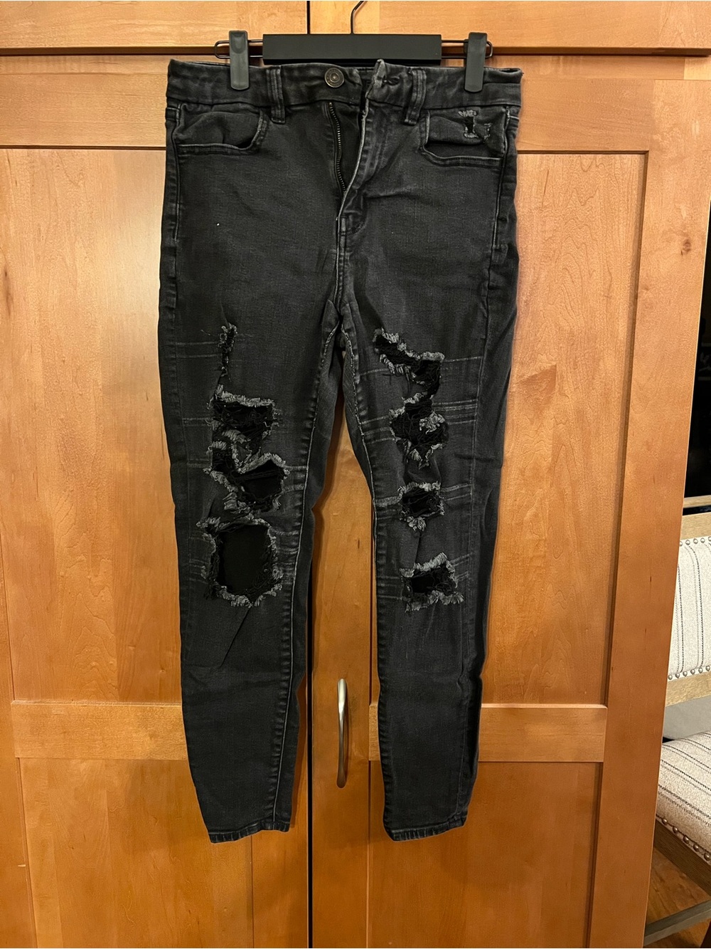 Black Distressed Women's Jeans